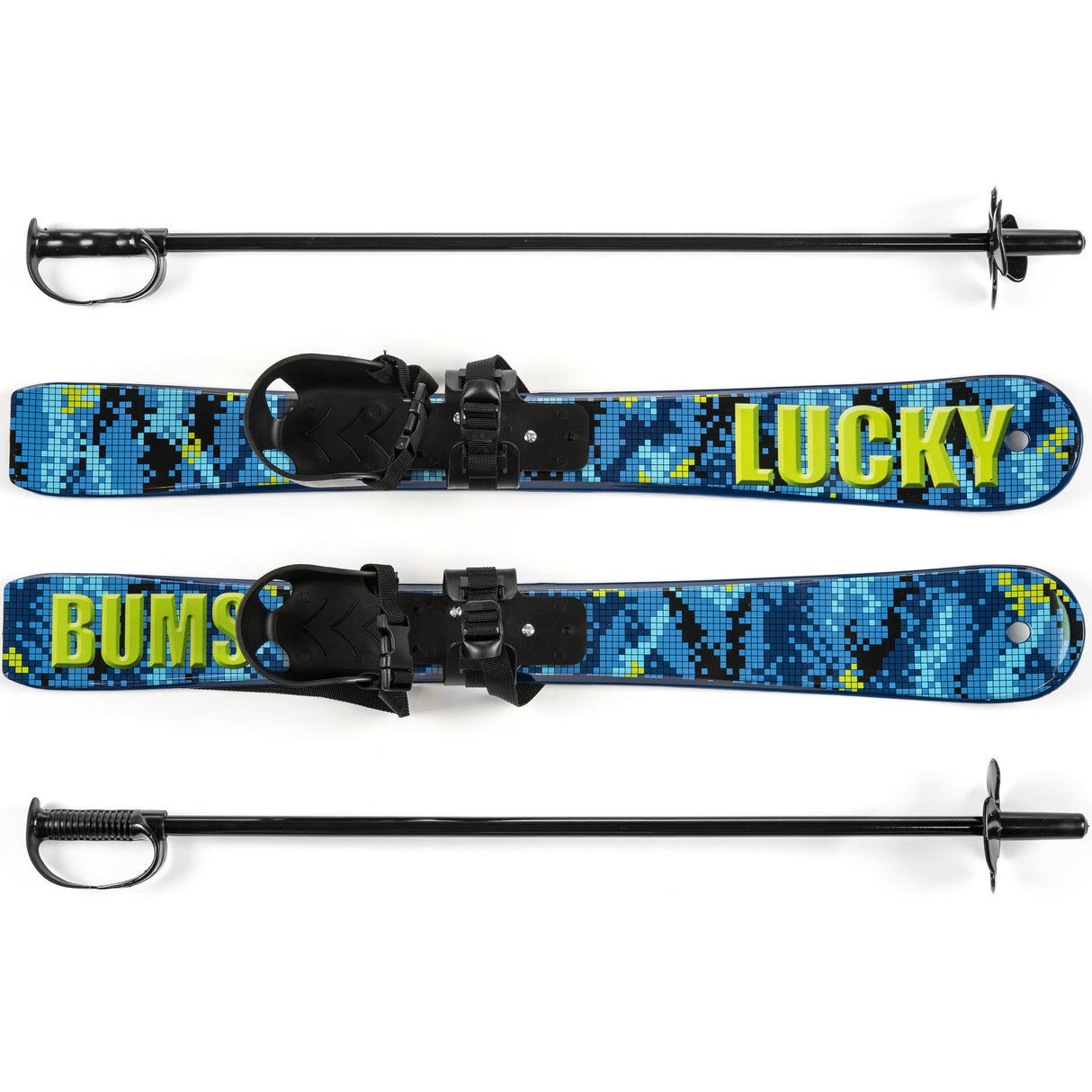 BEGINNER SNOW SKIS POLES SET, BLUE