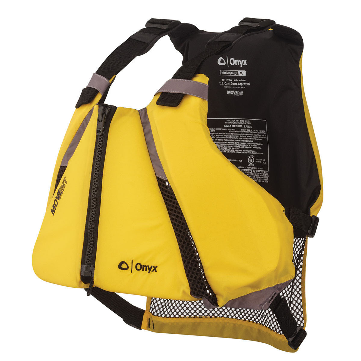 MOVEVENT CURVE LIFE JACKET (PFD) - YELLOW, XS/S