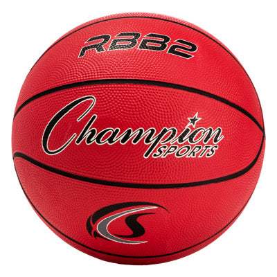 JUNIOR SIZE 5 RUBBER BASKETBALL, RED