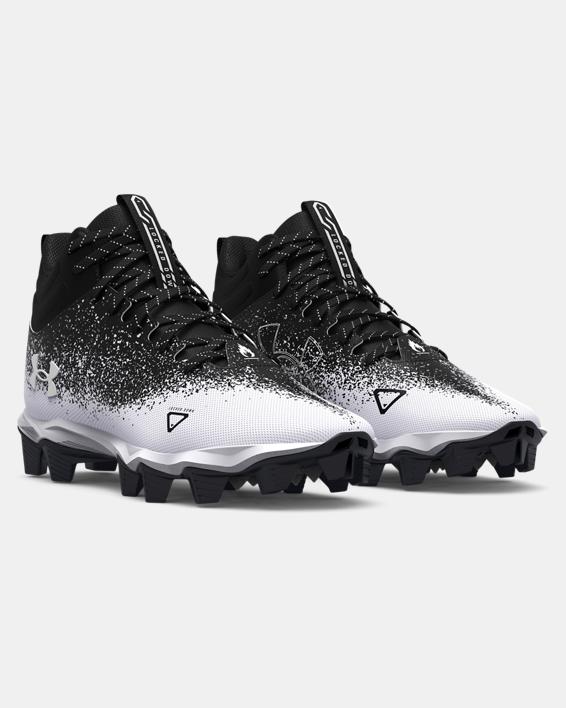 KIDS' UA SPOTLIGHT FRANCHISE RM 2.0 JR. WIDE FOOTBALL CLEAT - BLACK/WHITE