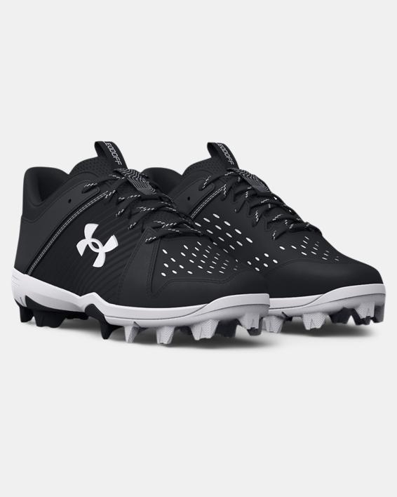 KIDS' UA LEADOFF LOW RM JR. BASEBALL CLEAT - BLACK/WHITE