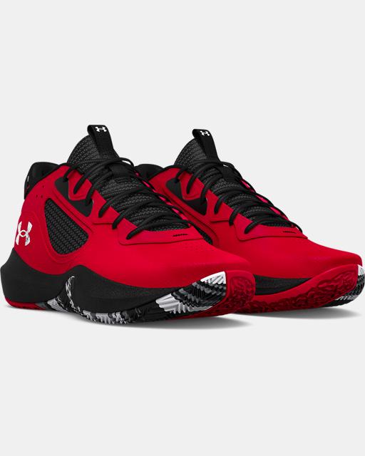 UNISEX ADULTS' UA LOCKDOWN 6 BASKETBALL SHOE - RED/BLACK/WHITE