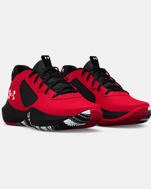 KIDS' PRE-SCHOOL UA LOCKDOWN 6 BASKETBALL SHOE - RED/BLACK/WHITE