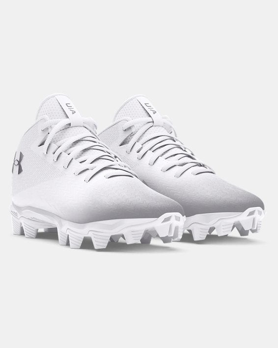 MEN'S UA SPOTLIGHT FRANCHISE 4.0 RM FOOTBALL CLEAT - WHITE/METALLIC SILVER