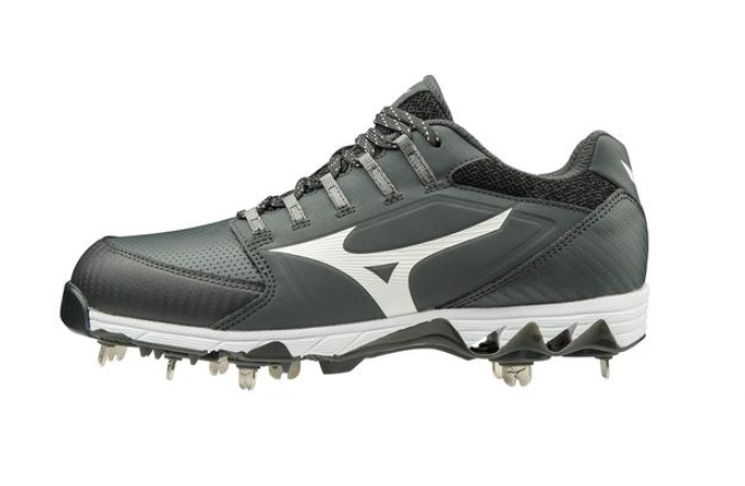 WOMEN'S 9-SPIKE SWIFT 6 LOW METAL SOFTBALL CLEAT - GREY/WHITE