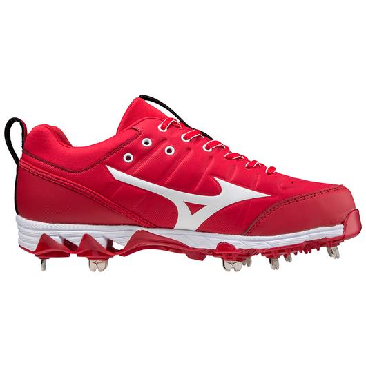 WOMEN'S 9-SPIKE SWIFT 7 LOW METAL SOFTBALL CLEAT - RED/WHITE