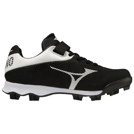 YOUTH WAVE LIGHTREVO TPU MOLDED LOW BASEBALL CLEAT - BLACK/WHITE