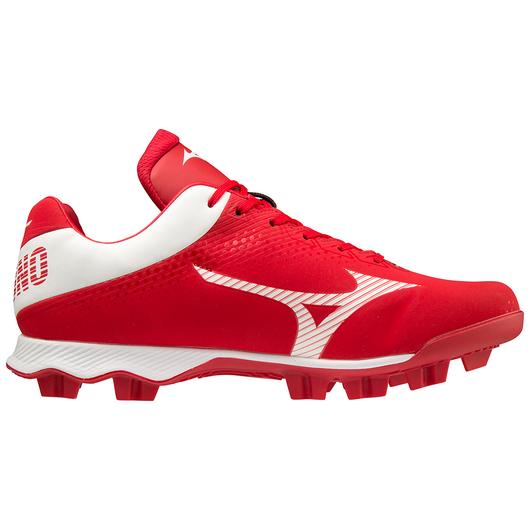 MEN'S WAVE LIGHTREVO TPU MOLDED LOW BASEBALL CLEAT - RED/WHITE