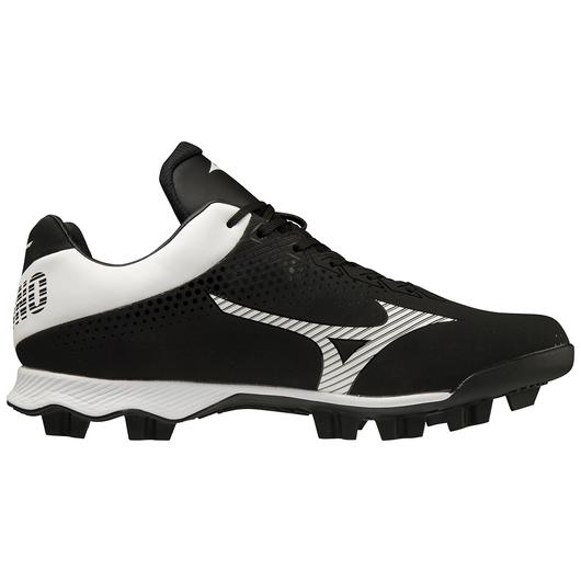 MEN'S WAVE LIGHTREVO TPU MOLDED LOW BASEBALL CLEAT - BLACK/WHITE