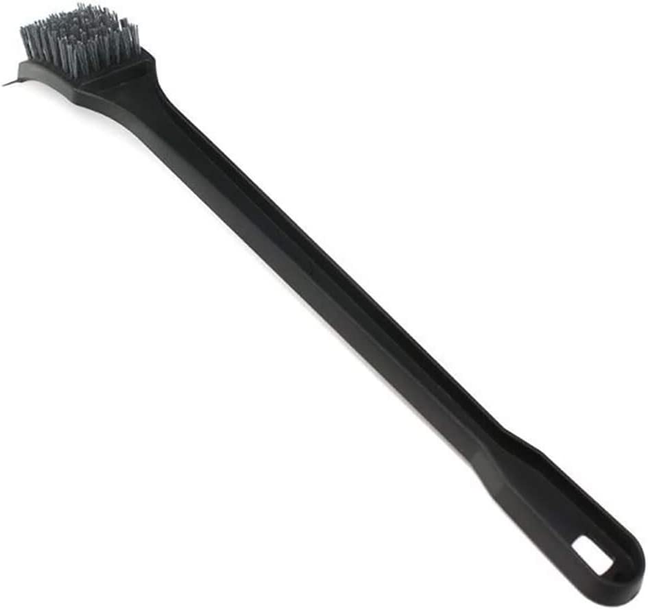 SAFE GRILL BRUSH WITH SCRAPER, 17.75", NYLON BRISTLES