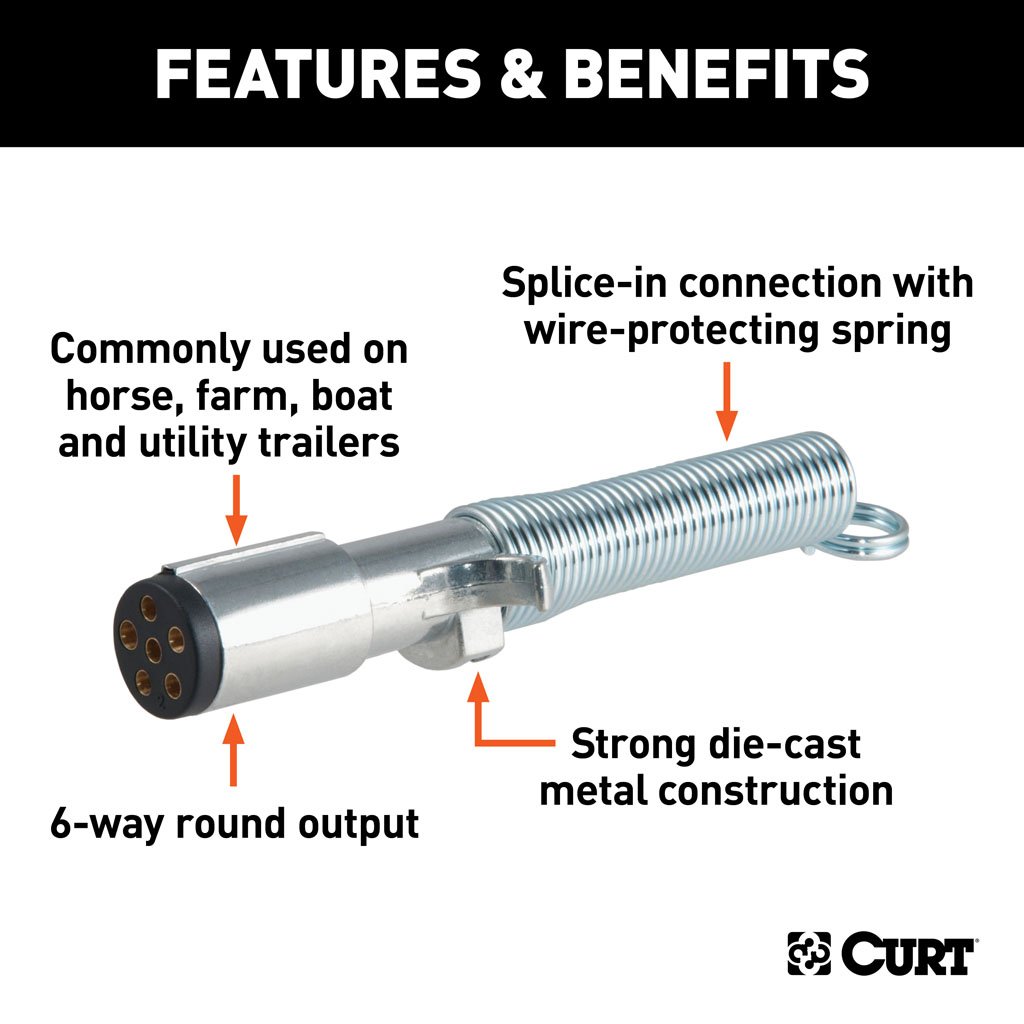 6-WAY ROUND CONNECTOR PLUG WITH SPRING