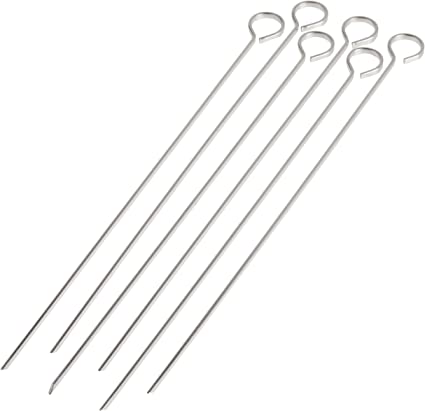 STAINLESS STEEL 12-INCH SKEWERS, SET OF 6