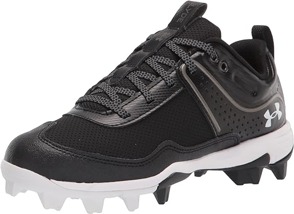 KIDS' UA GLYDE RM JR. SOFTBALL CLEAT - BLACK/WHITE