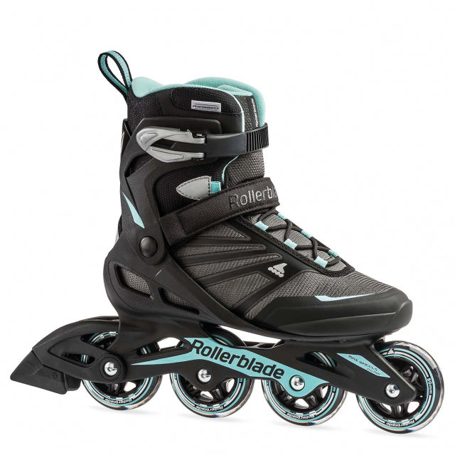 ZETRABLADE WOMEN'S ADULT FITNESS INLINE SKATE, BLACK AND LIGHT BLUE