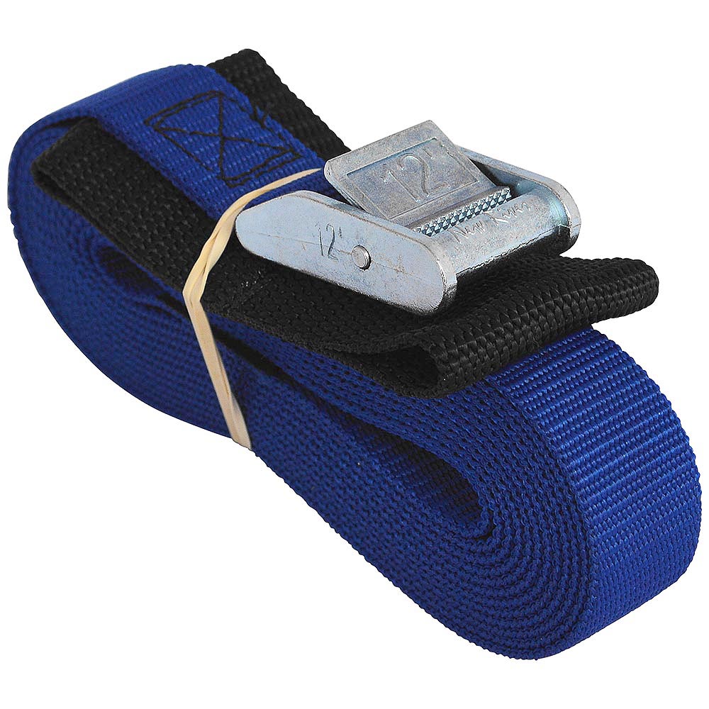 1IN PADDED CAM BUCKLE STRAP - 12FT BLUE