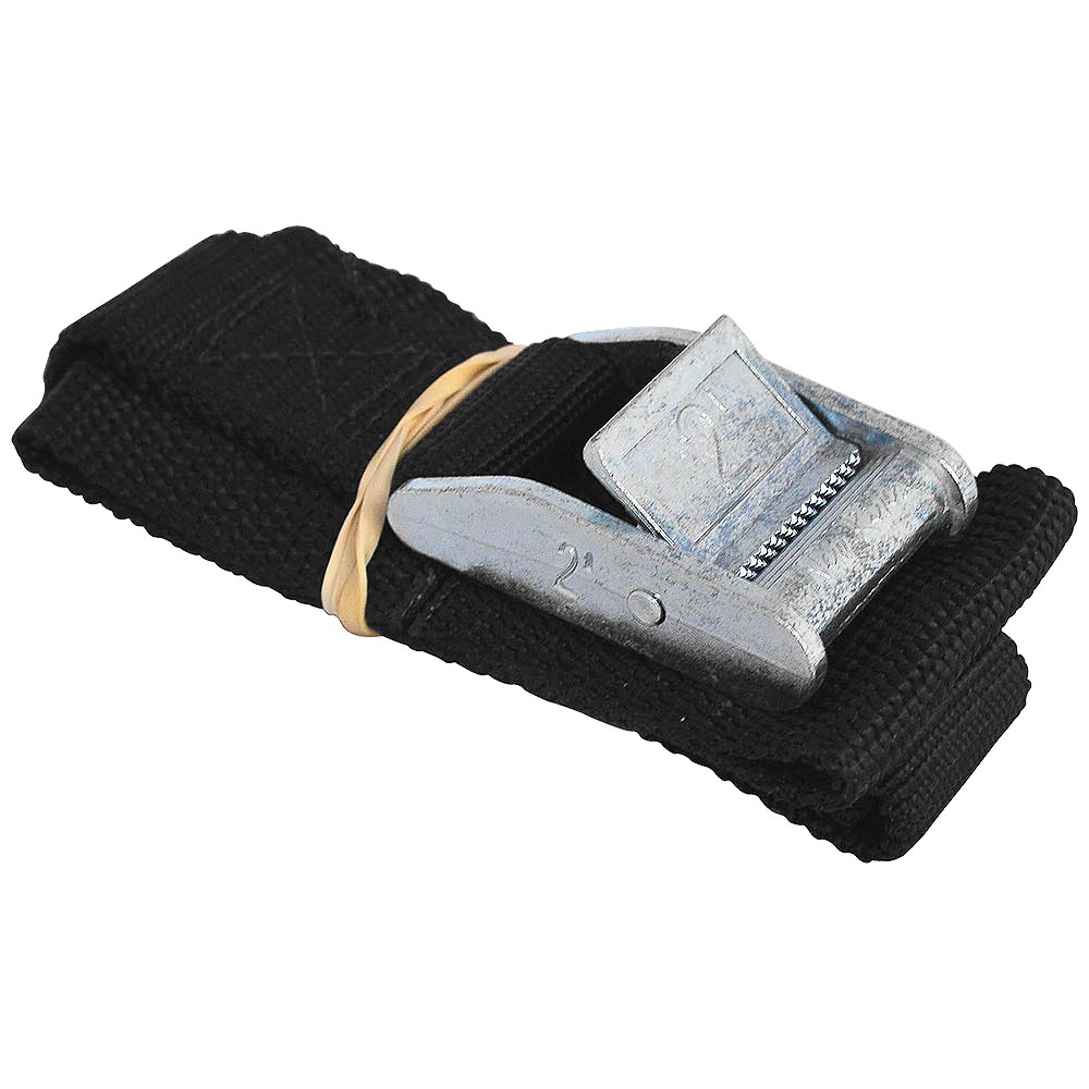 1IN PADDED CAM BUCKLE STRAP - 2FT BLACK