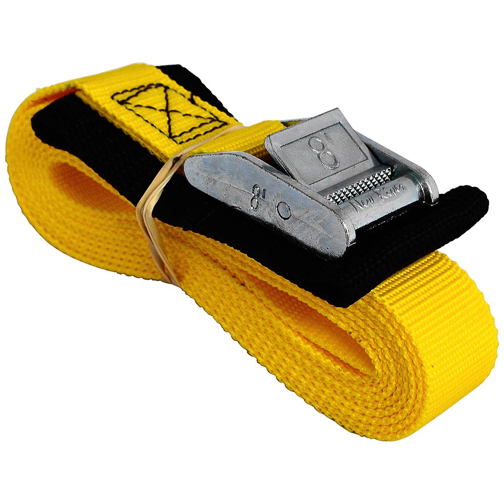 1IN PADDED CAM BUCKLE STRAP - 8FT YELLOW