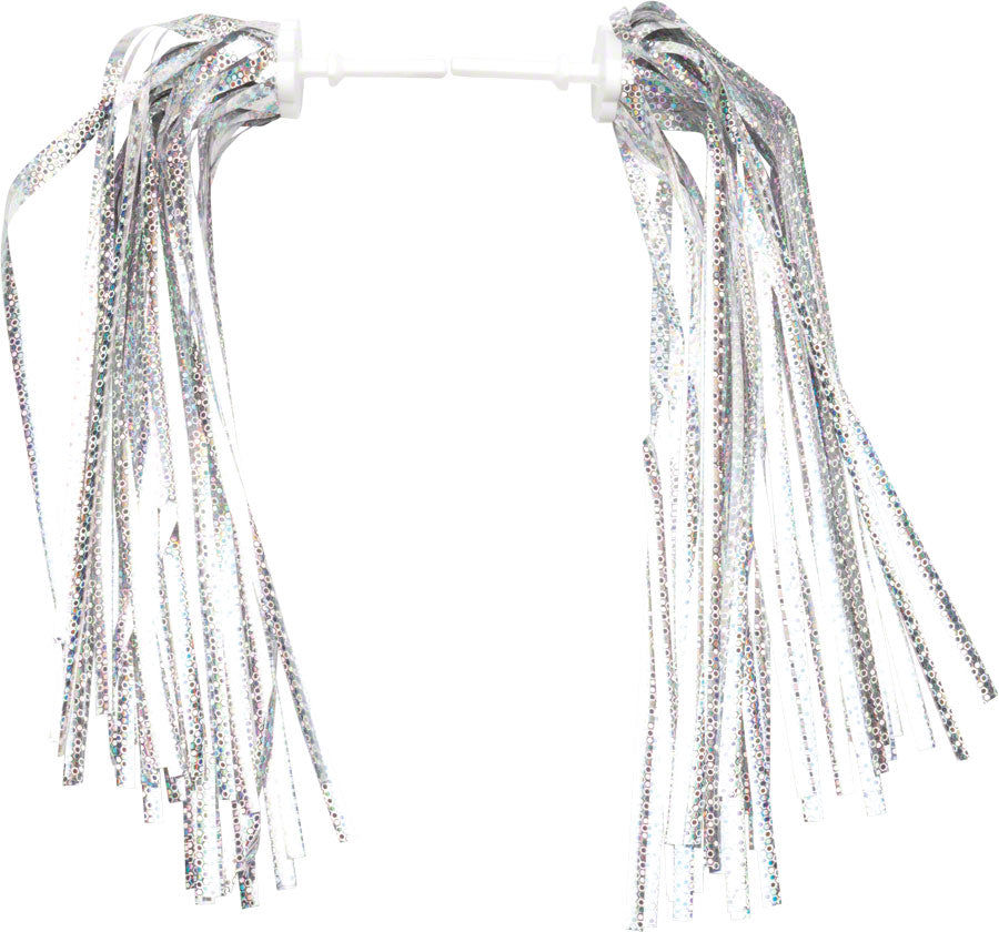 KID`S BIKE STREAMERS: SILVER-PLATINUM PAIR