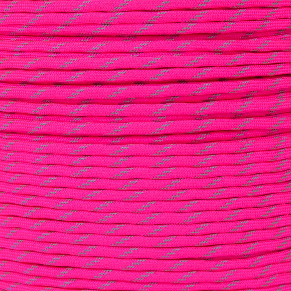 TYPE III 550 SURVIVAL PARACORD 100FT HANK REFLECTIVE (NEON PINK)