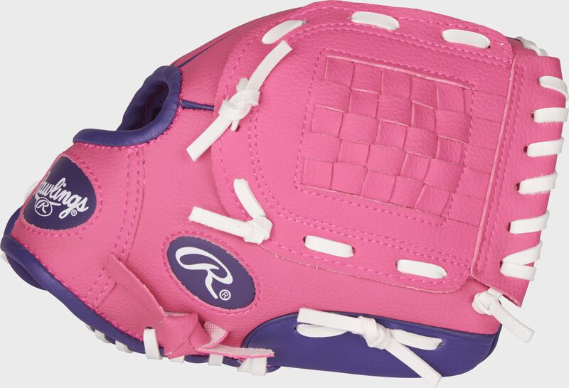 PLAYERS SERIES 9IN BASEBALL/SOFTBALL GLOVE LH (PINK/PURPLE) W'SOFT CORE BALL