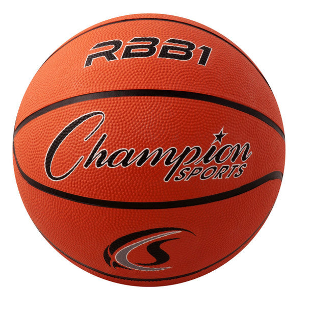 OFFICIAL SIZE 7 RUBBER BASKETBALL, ORANGE