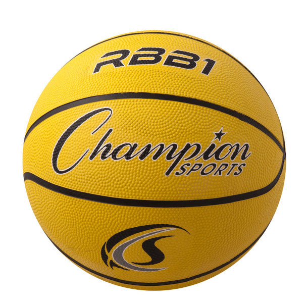 OFFICIAL SIZE 7 RUBBER BASKETBALL, YELLOW