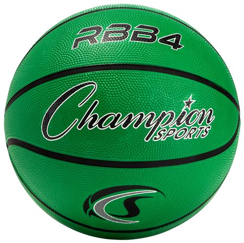 INTERMEDIATE SIZE 6 RUBBER BASKETBALL, GREEN