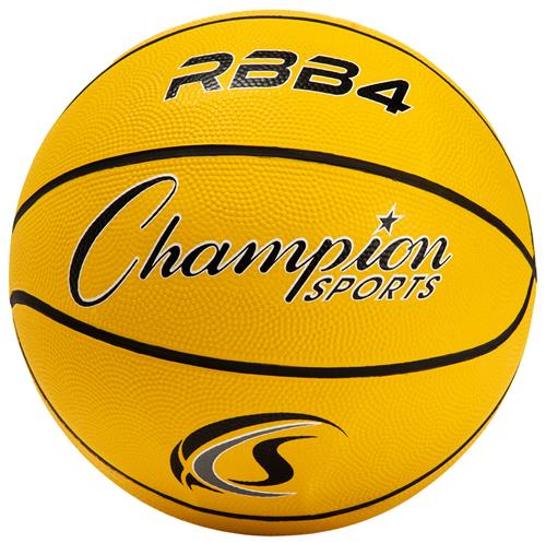 INTERMEDIATE SIZE 6 RUBBER BASKETBALL, YELLOW