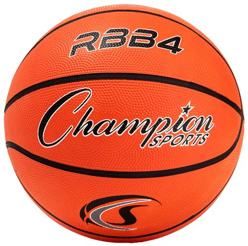 INTERMEDIATE SIZE 6 RUBBER BASKETBALL, ORANGE