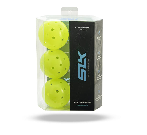 PICKLEBALL COMPETITION BALLS NEON GREEN 6 PK