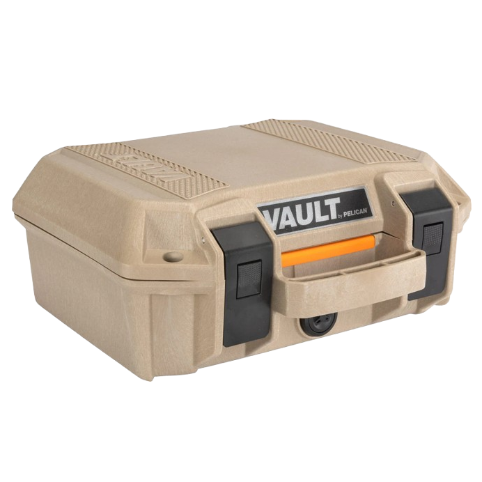 Pelican V100 Vault Small Pistol Case - Tan
