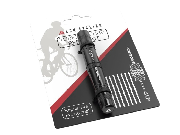 KOM Cycling Tubeless Tire Repair Kit for Bikes 8 Colors! Fixes Mountain Bike and Road Bicycle Tire Punctures