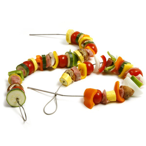 STAINLESS STEEL FLEXIBLE SKEWERS, SET OF 4