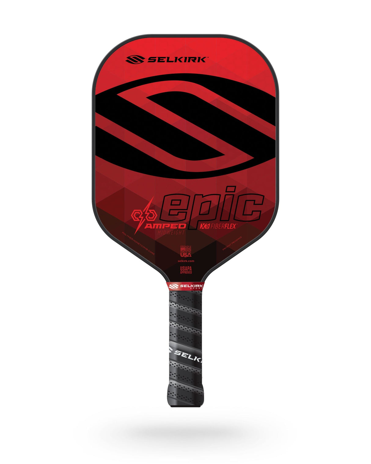 AMPED EPIC LIGHTWEIGHT PICKLEBALL PADDLE, RED