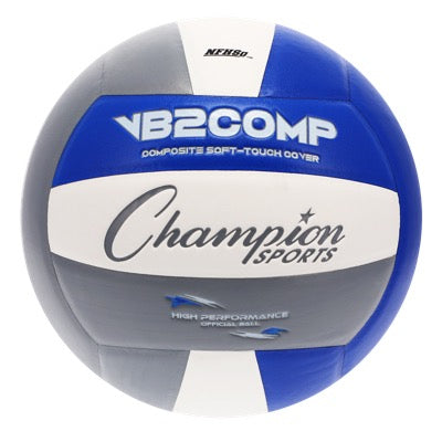 OFFICIAL SIZE VB2 PRO COMP VOLLEYBALL, GRAY/BLUE/WHITE