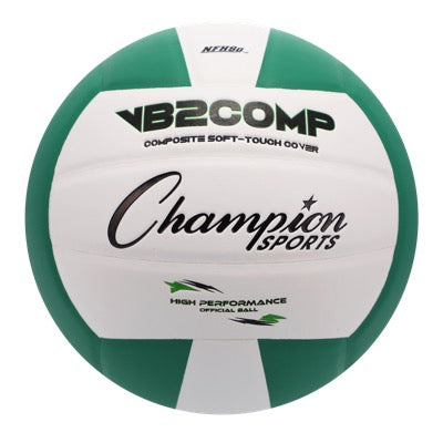 OFFICIAL SIZE VB2 PRO COMP VOLLEYBALL, GREEN/WHITE