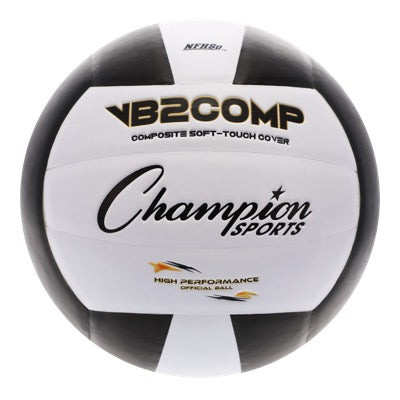 OFFICIAL SIZE VB2 PRO COMP VOLLEYBALL, BLACK/WHITE