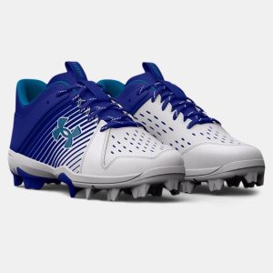 KIDS' UA LEADOFF LOW RM JR. BASEBALL CLEAT - ROYAL/WHITE