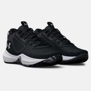 UNISEX ADULTS' UA LOCKDOWN 6 BASKETBALL SHOE - BLACK/WHITE