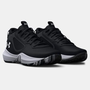 KIDS' GRADE SCHOOL UA LOCKDOWN 6 BASKETBALL SHOE - BLACK/JET GRAY/WHITE