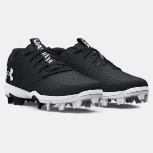 KIDS' UA GLYDE 2 RM JR. SOFTBALL CLEAT - BLACK/WHITE