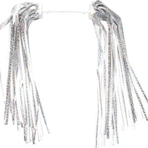 KID`S BIKE STREAMERS: SILVER-PLATINUM PAIR