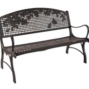 GARDEN BENCH CAST IRON LEAVES