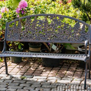 GARDEN BENCH CAST IRON WILDFLOWER