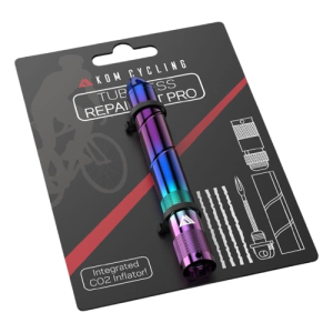KOM Cycling Tubeless Tire Repair Kit with Plug Tool Reamer and 8 Bacon Strips for Mountain and Road Bikes 8 Colors