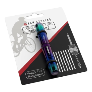 KOM Cycling Tubeless Tire Repair Kit with Reamer and 8 Plug Straws for Mountain and Road Bikes 8 Colors Available